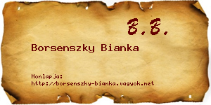 Borsenszky Bianka névjegykártya