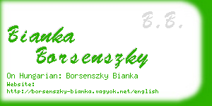 bianka borsenszky business card